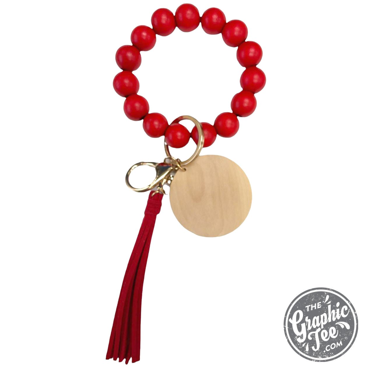 Wood Beaded Wristlet Keychain - The Graphic Tee