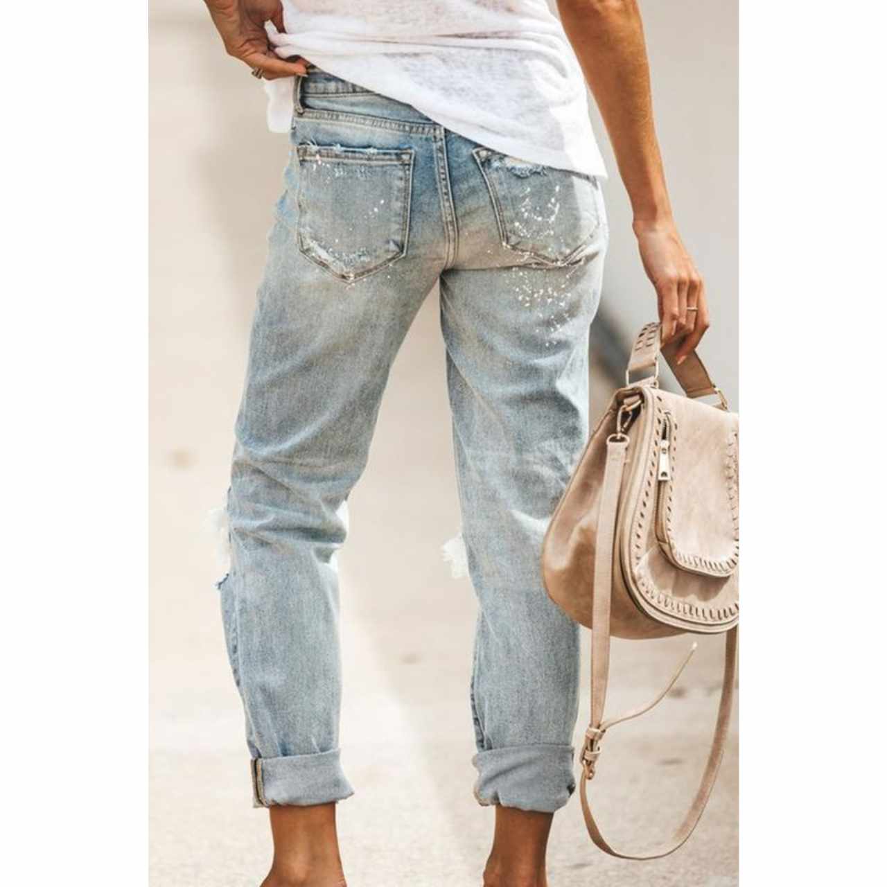 Zoe Distressed Jeans - The Graphic Tee