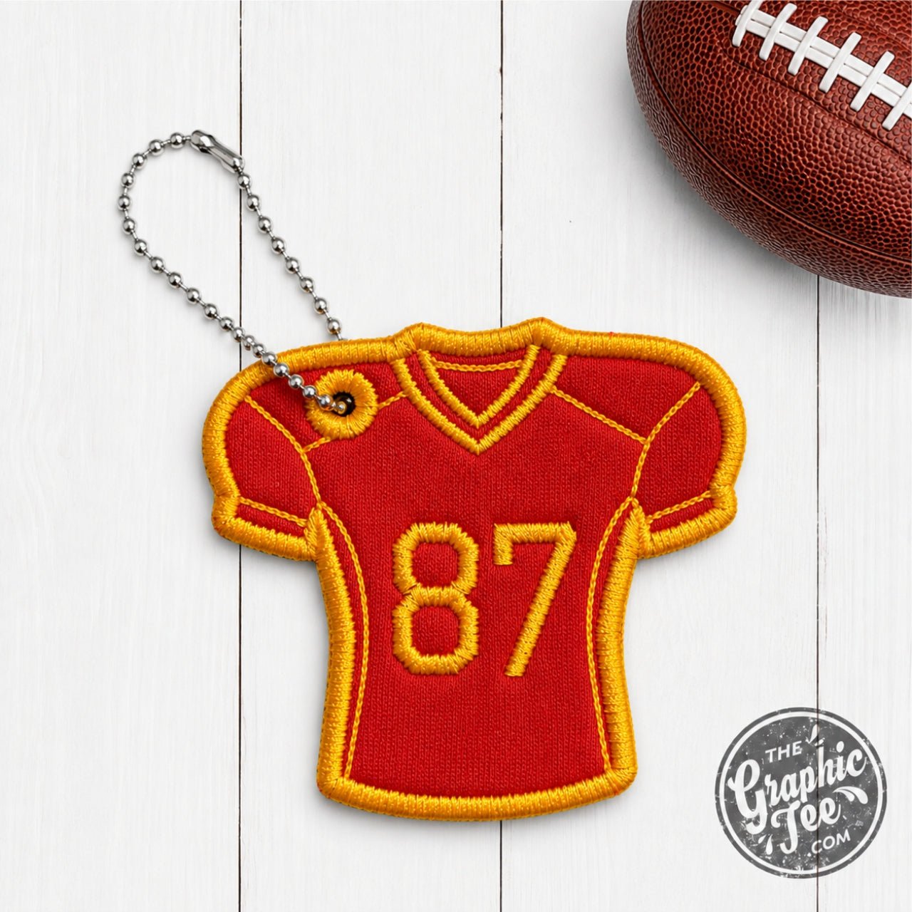 87 Red and Gold Football Jersey Bag Tag - The Graphic Tee