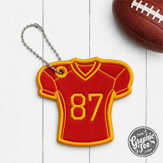 87 Red and Gold Football Jersey Bag Tag - The Graphic Tee