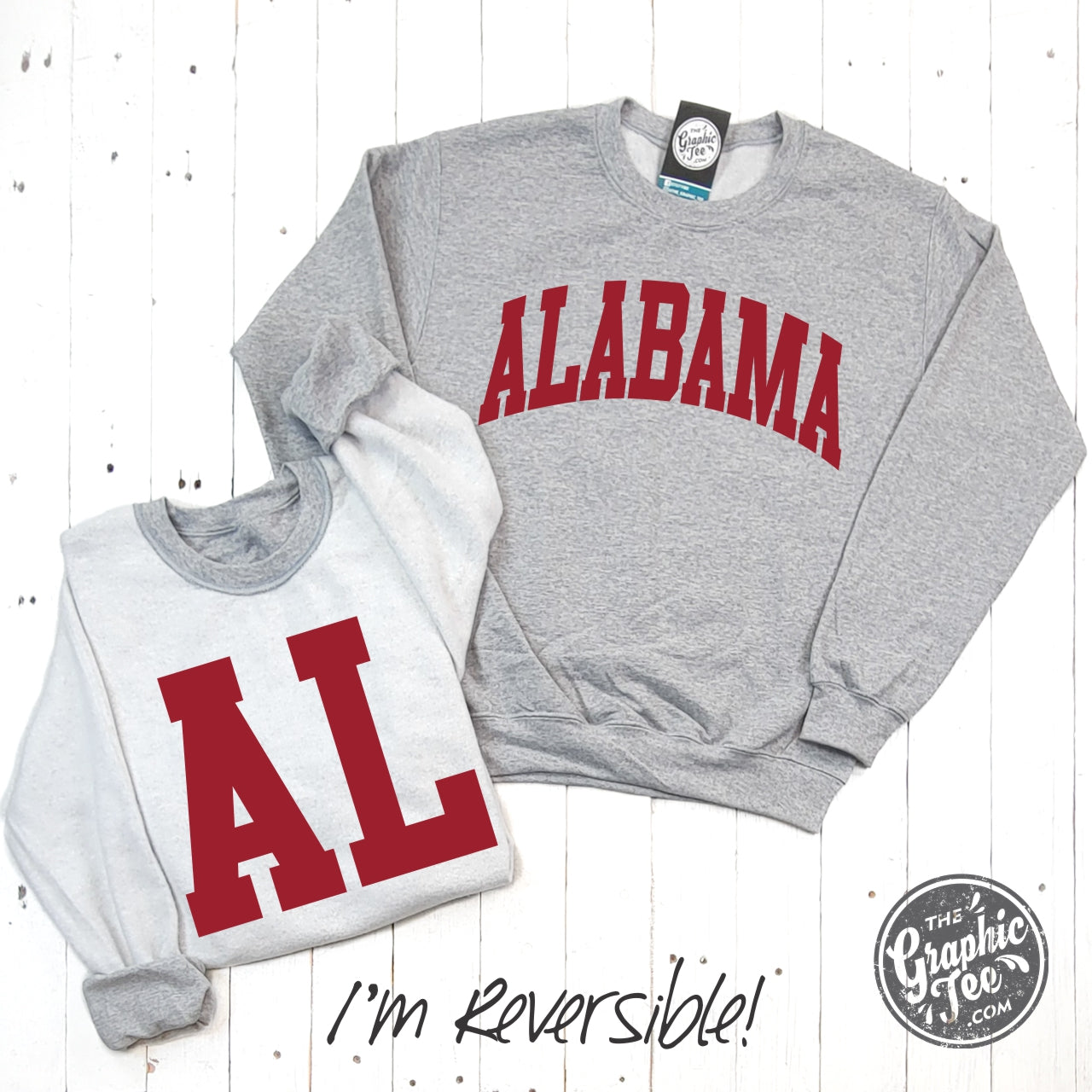 Alabama Reversible Sport Grey Crewneck Sweatshirt