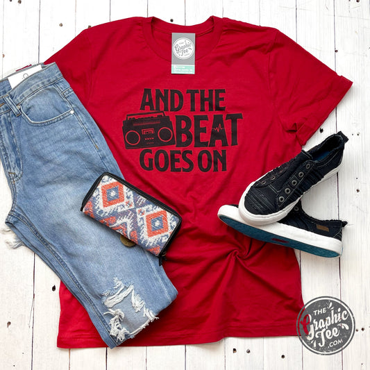 The Beat Goes On Red Short Sleeve Tee