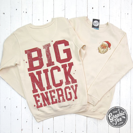 Big Nick Energy Santa Claus Cream Long Sleeve Sweatshirt