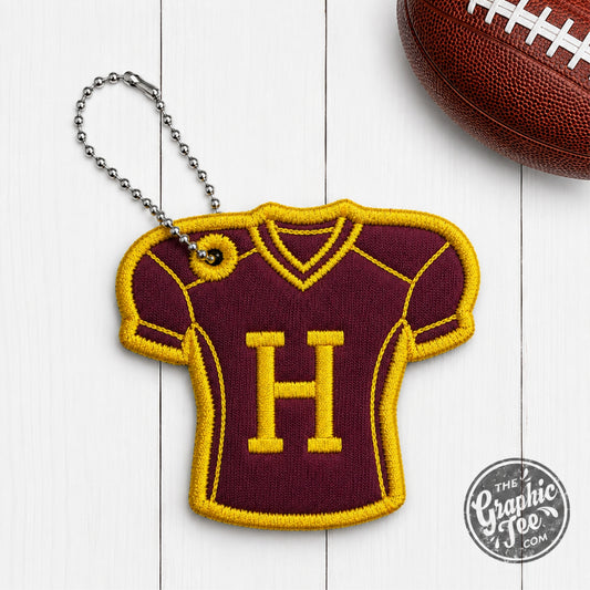 Hillsboro Maroon and Gold Football Jersey Bag Tag