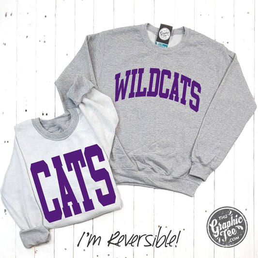 Wildcats Reversible Sport Grey Crewneck Sweatshirt