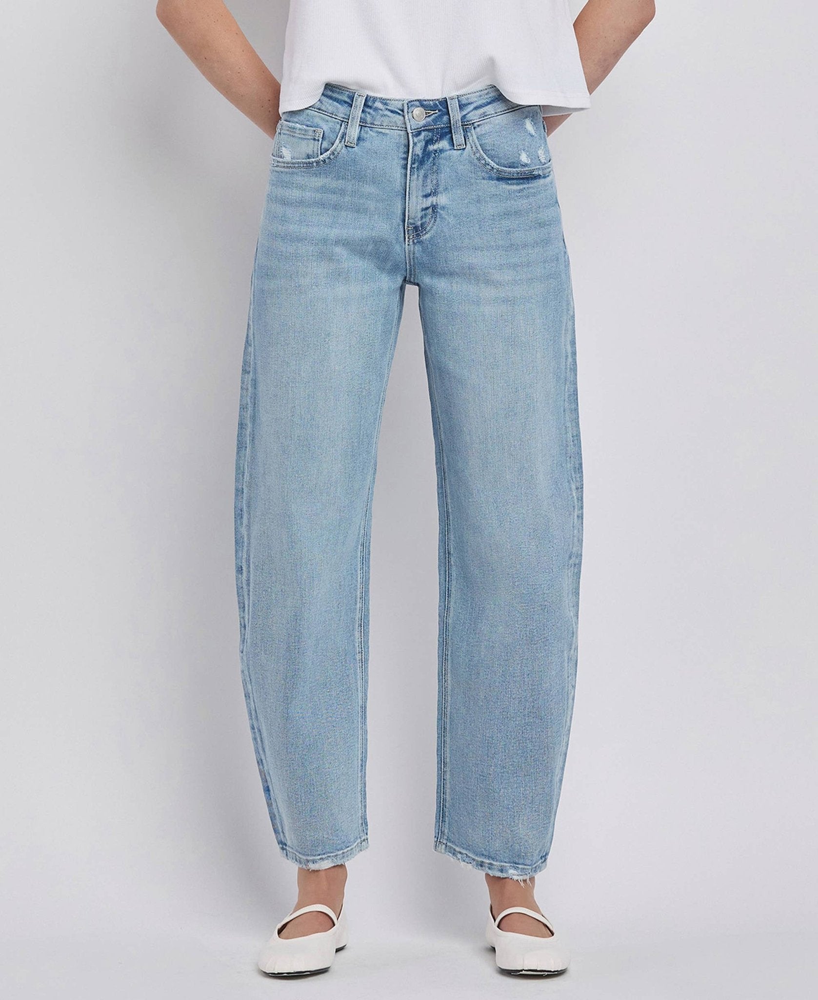 Aleyna Vervet High Rise Barrel Leg Jeans - The Graphic Tee