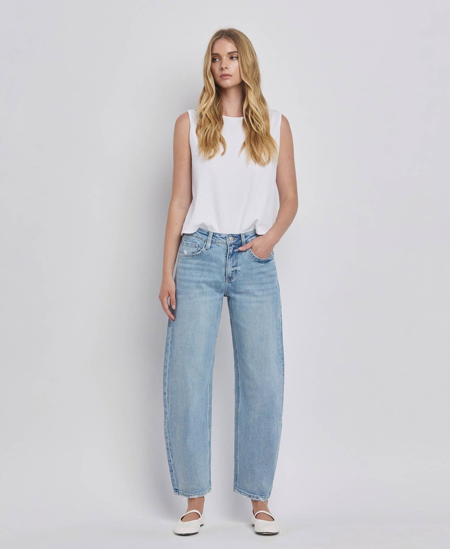 Aleyna Vervet High Rise Barrel Leg Jeans - The Graphic Tee