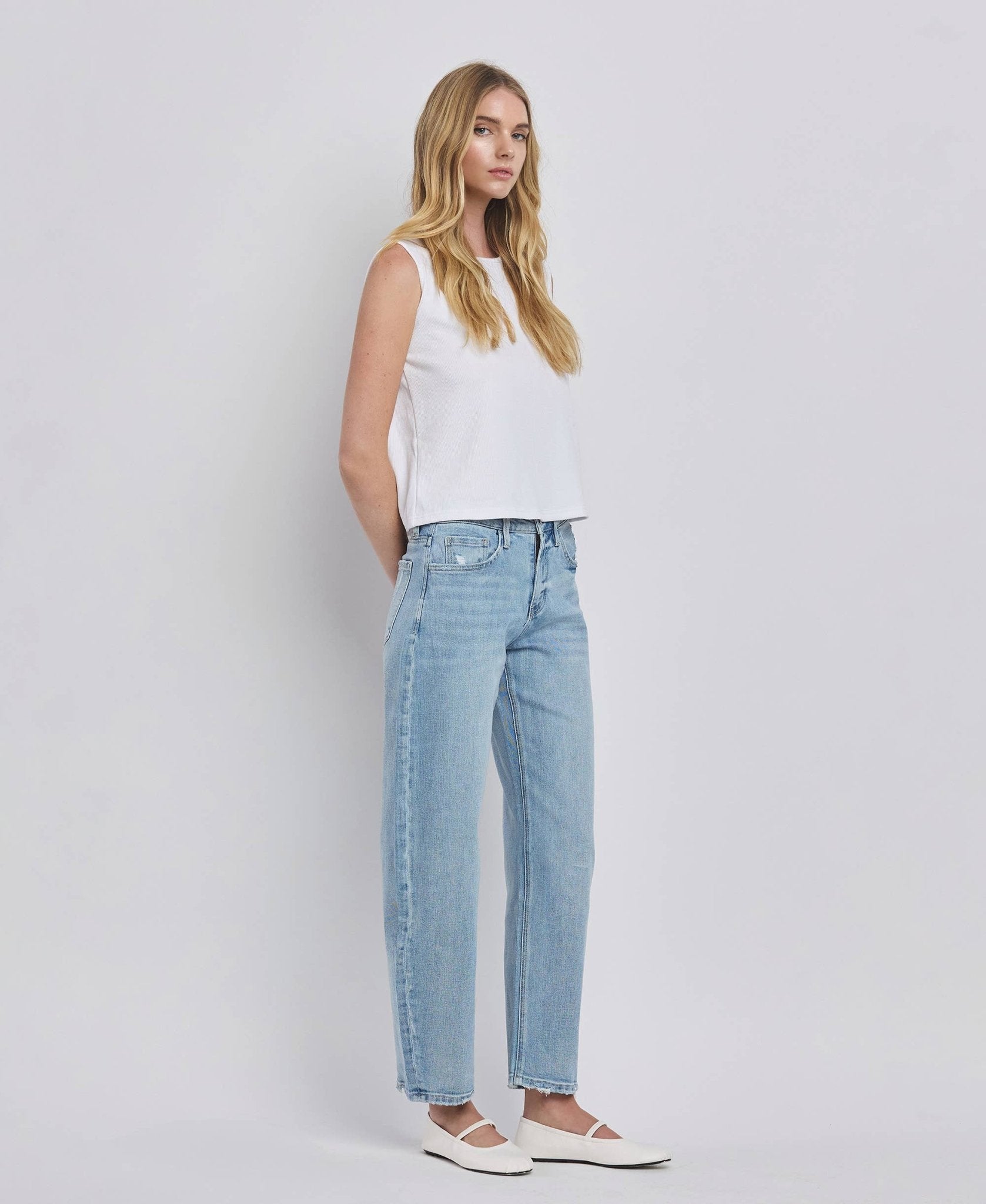 Aleyna Vervet High Rise Barrel Leg Jeans - The Graphic Tee