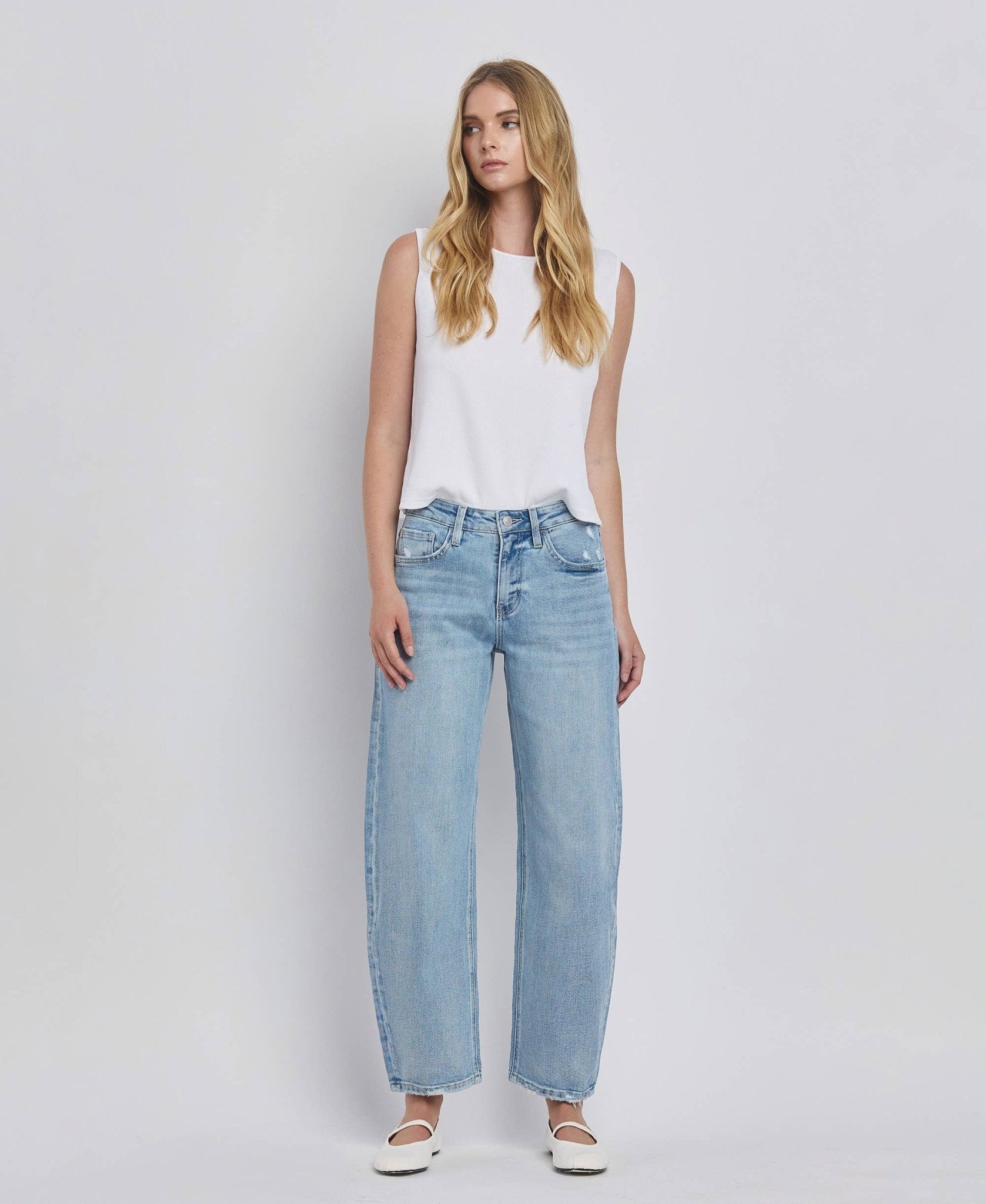 Aleyna Vervet High Rise Barrel Leg Jeans - The Graphic Tee