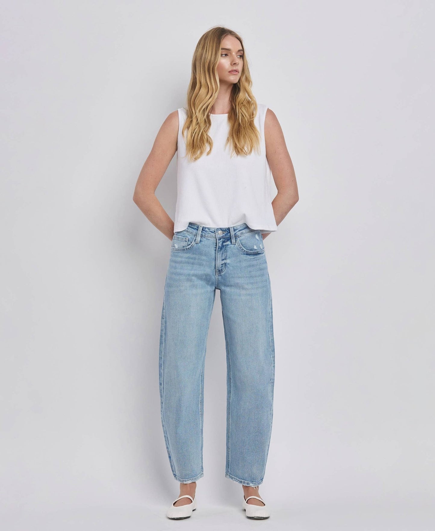 Aleyna Vervet High Rise Barrel Leg Jeans - The Graphic Tee