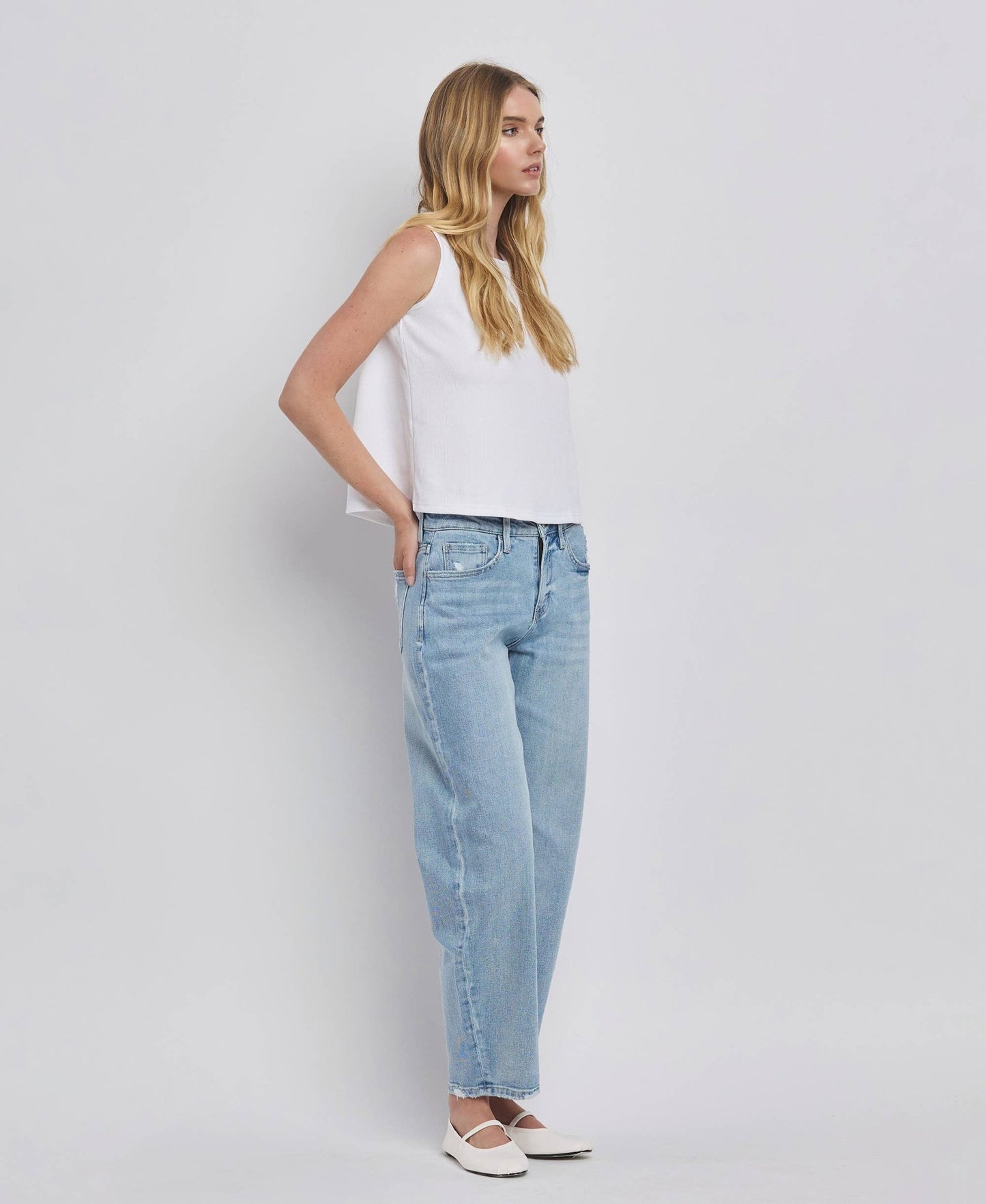 Aleyna Vervet High Rise Barrel Leg Jeans - The Graphic Tee