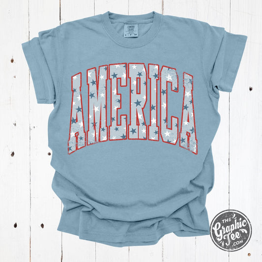 America Star Spangled Pigment Dyed Short Sleeve Tee - The Graphic Tee