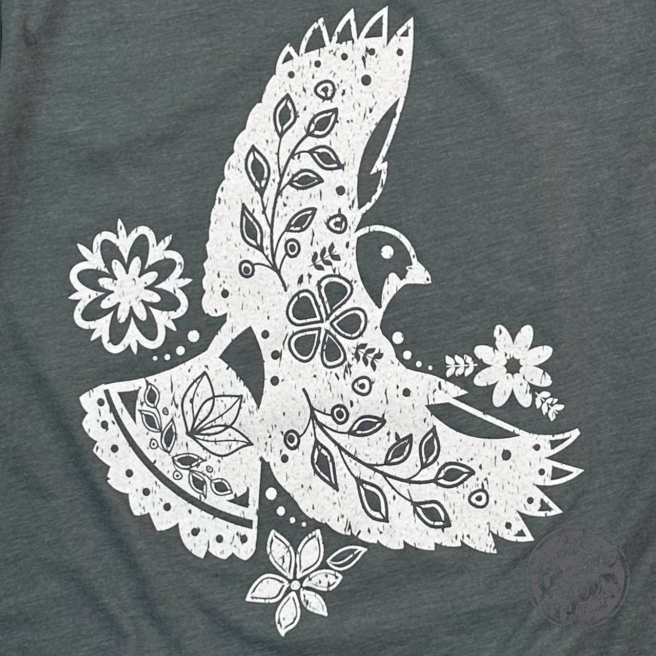 Boho Bird Heather Military Green Short Sleeve Tee - The Graphic Tee