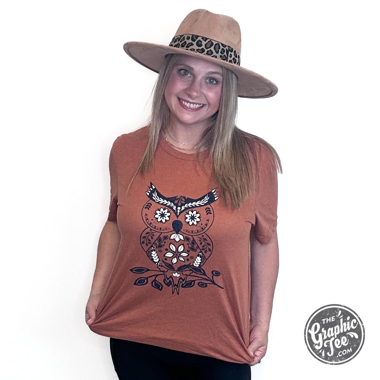 Boho Owl Heather Autumn Short Sleeve Tee - The Graphic Tee