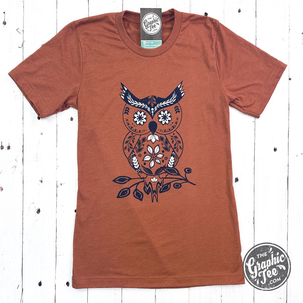 Boho Owl Heather Autumn Short Sleeve Tee - The Graphic Tee