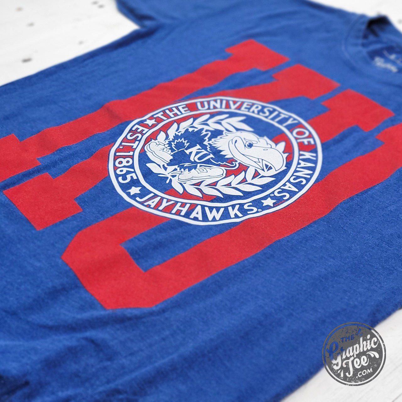 Carlin Kansas University Short Sleeve Crew Neck Oversized Rounded Bottom Vintage Top - The Graphic Tee