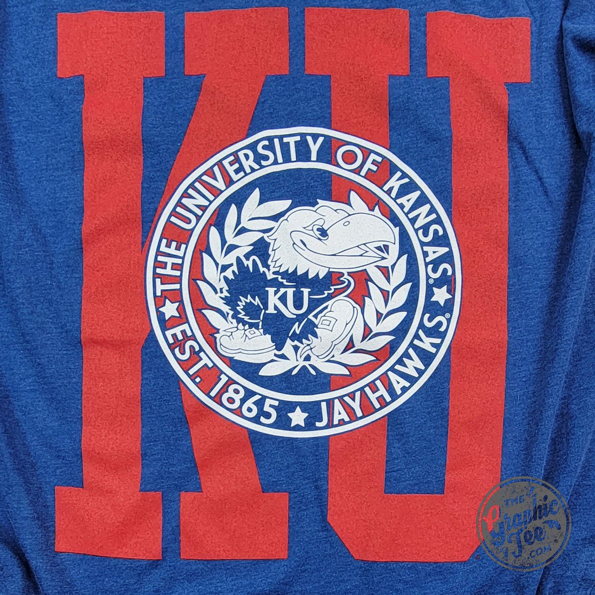 Kansas Crew Label Carlin Kansas University Short Sleeve Crew Neck Oversized Rounded Bott ...