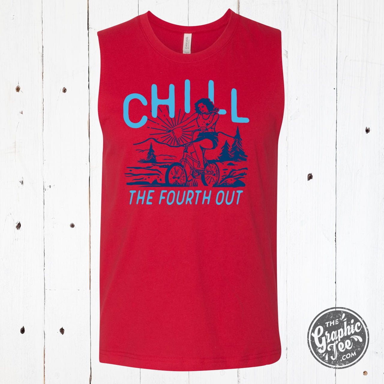 Chill The Fourth Out Red Muscle Tank - The Graphic Tee