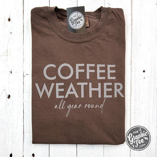 Coffee Weather All Year Round Pigment Dyed Tee - The Graphic Tee