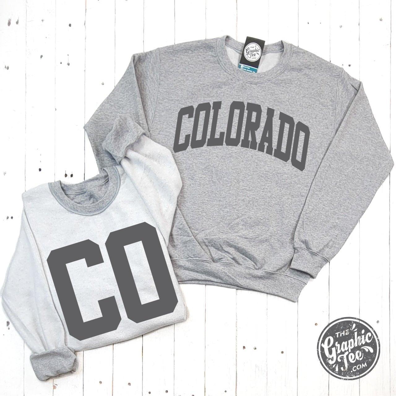 Colorado Reversible Sport Grey Crewneck Sweatshirt - The Graphic Tee