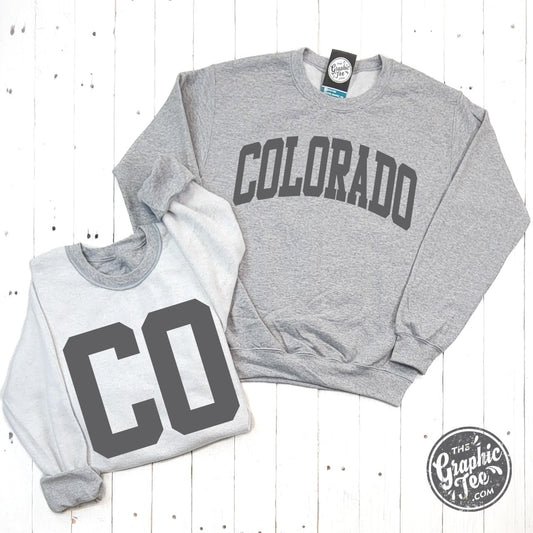 Colorado Reversible Sport Grey Crewneck Sweatshirt - The Graphic Tee