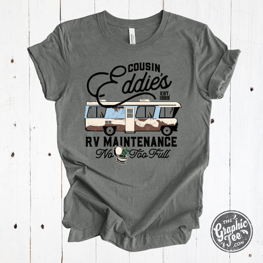 Cousin Eddie's RV Maintenance Deep Heather Short Sleeve Tee - The Graphic Tee