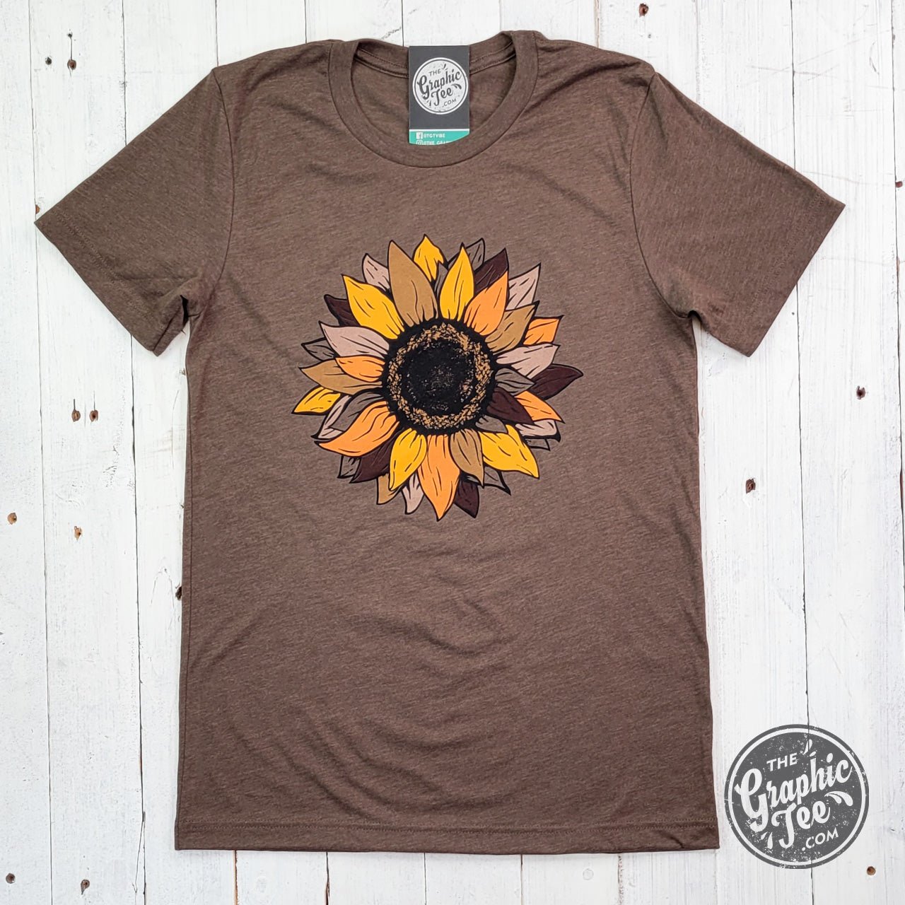 Fall Sunflower Heather Brown Short Sleeve Tee - The Graphic Tee