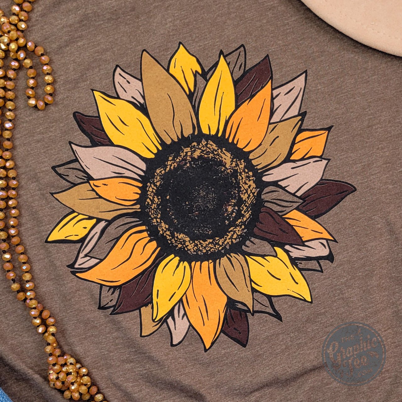 Fall Sunflower Heather Brown Short Sleeve Tee - The Graphic Tee