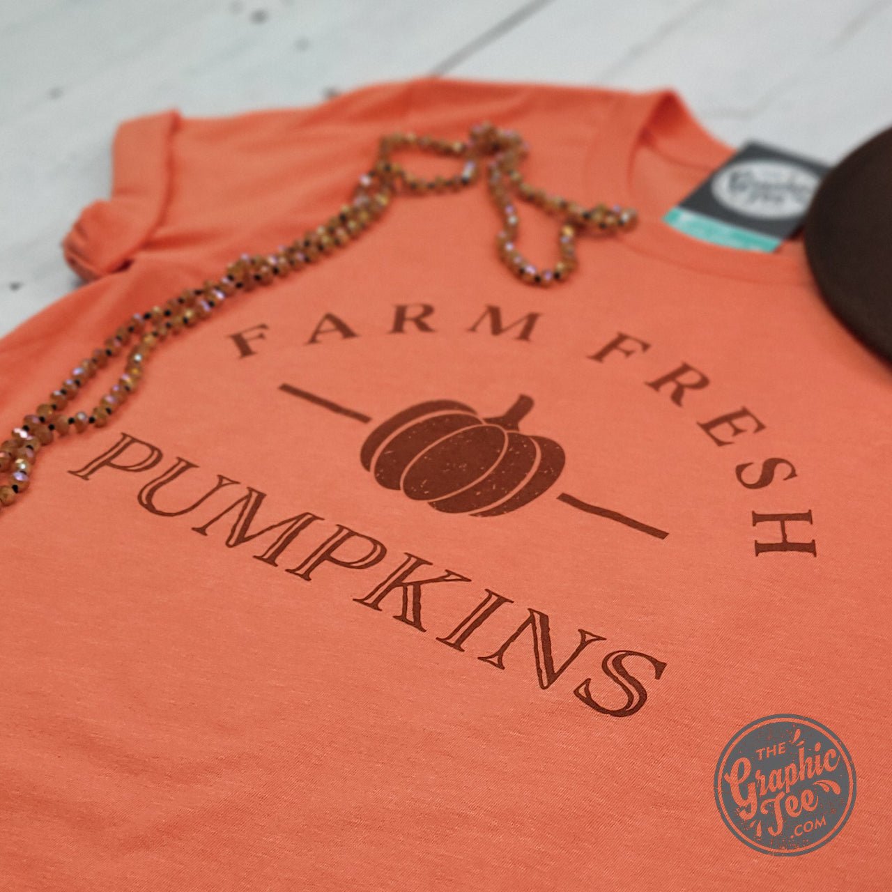 Farm Fresh Pumpkins Heather Orange Short Sleeve Tee - The Graphic Tee