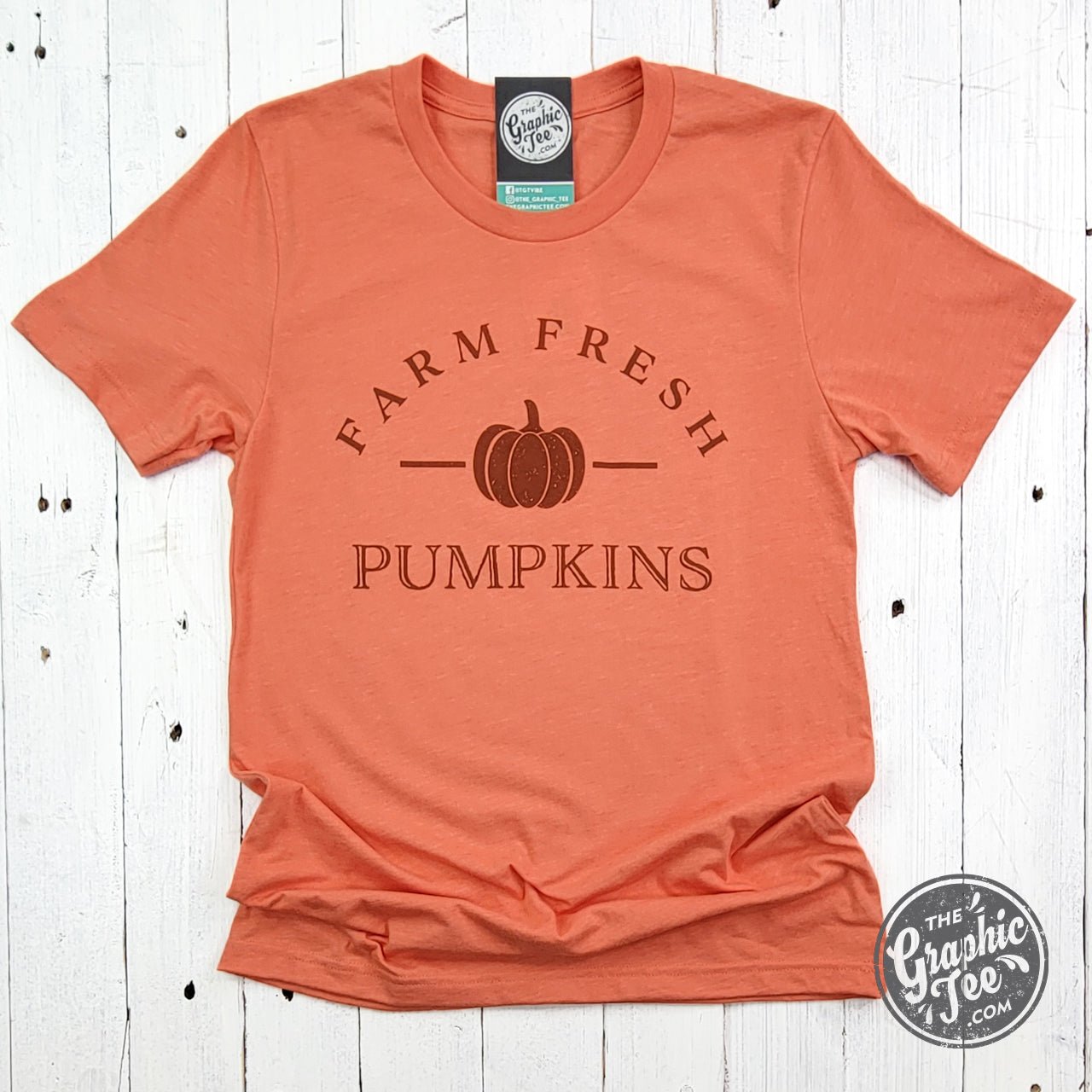 Farm Fresh Pumpkins Heather Orange Short Sleeve Tee - The Graphic Tee