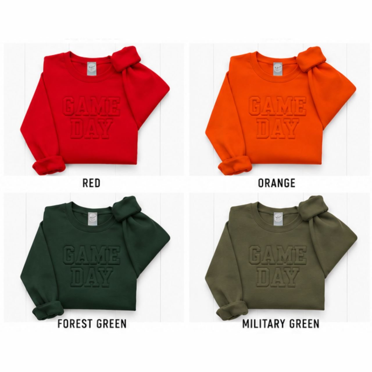 Game Day Tonal 3D Embroidered Crewneck Sweatshirt - The Graphic Tee