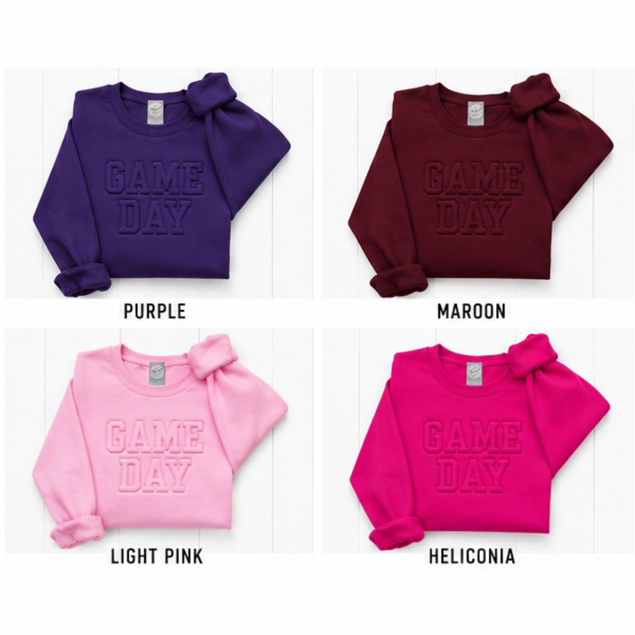 Game Day Tonal 3D Embroidered Crewneck Sweatshirt - The Graphic Tee