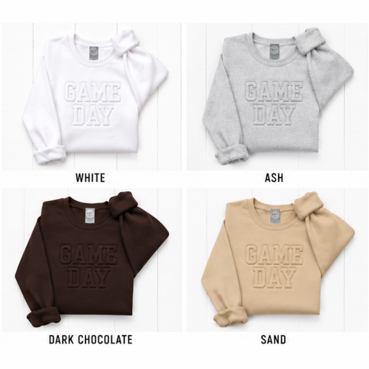 Game Day Tonal 3D Embroidered Crewneck Sweatshirt - The Graphic Tee