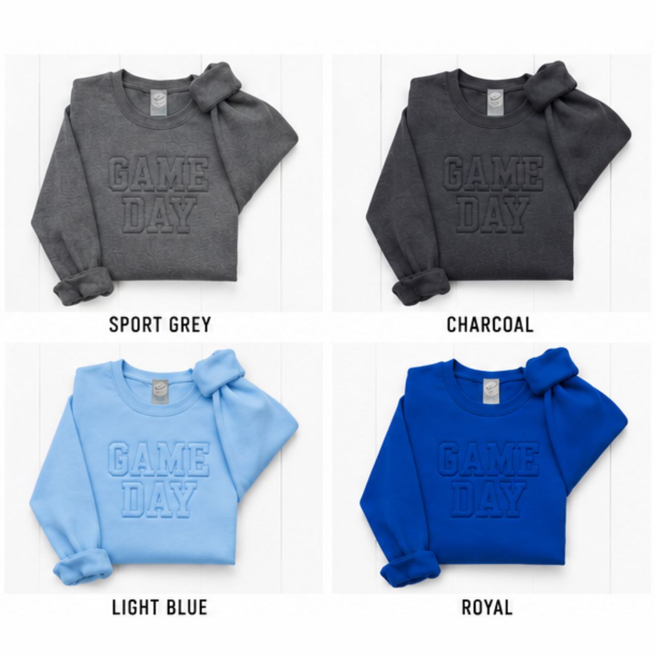 Game Day Tonal 3D Embroidered Crewneck Sweatshirt - The Graphic Tee