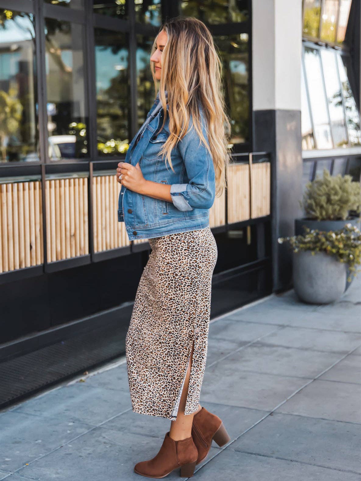 Gigi Polly Side Slit Midi Skirt - The Graphic Tee