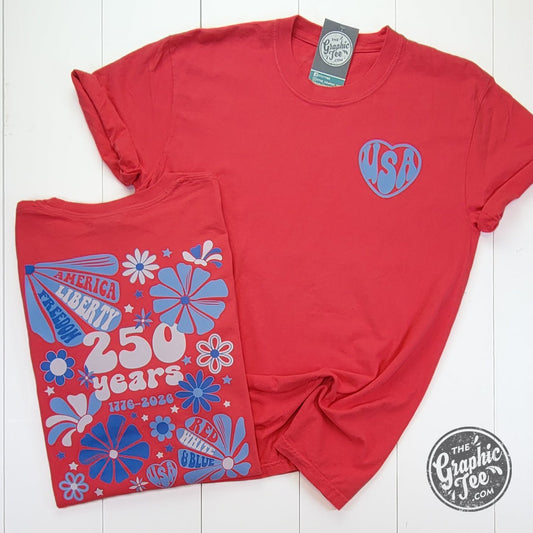 Groovy 250 Years Paprika Pigment Dyed Tee - The Graphic Tee