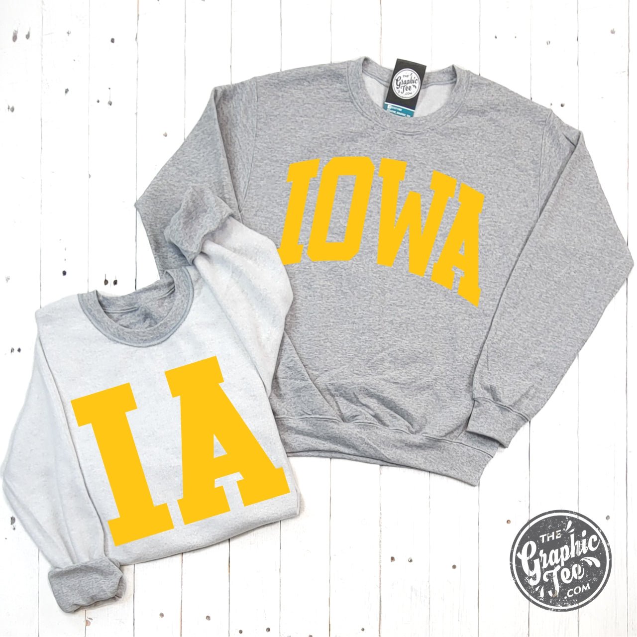 Iowa Reversible Sport Grey Crewneck Sweatshirt - The Graphic Tee