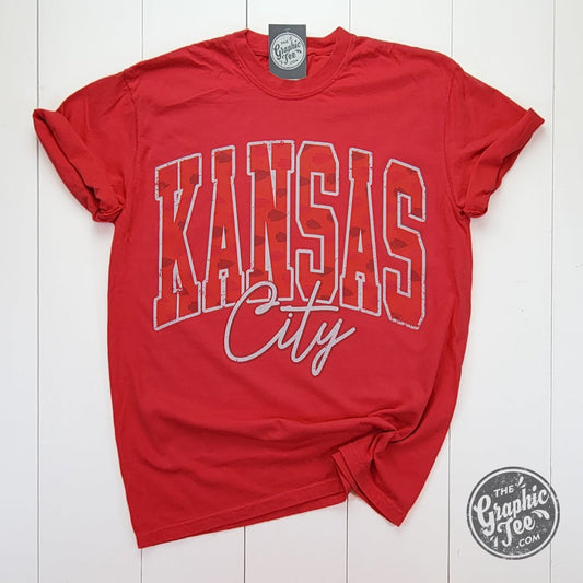 Kansas City Arrowhead Camo Paprika Pigment Dyed Tee - The Graphic Tee