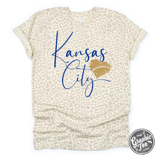 Kansas City Baseball Natural Leopard Tee - The Graphic Tee