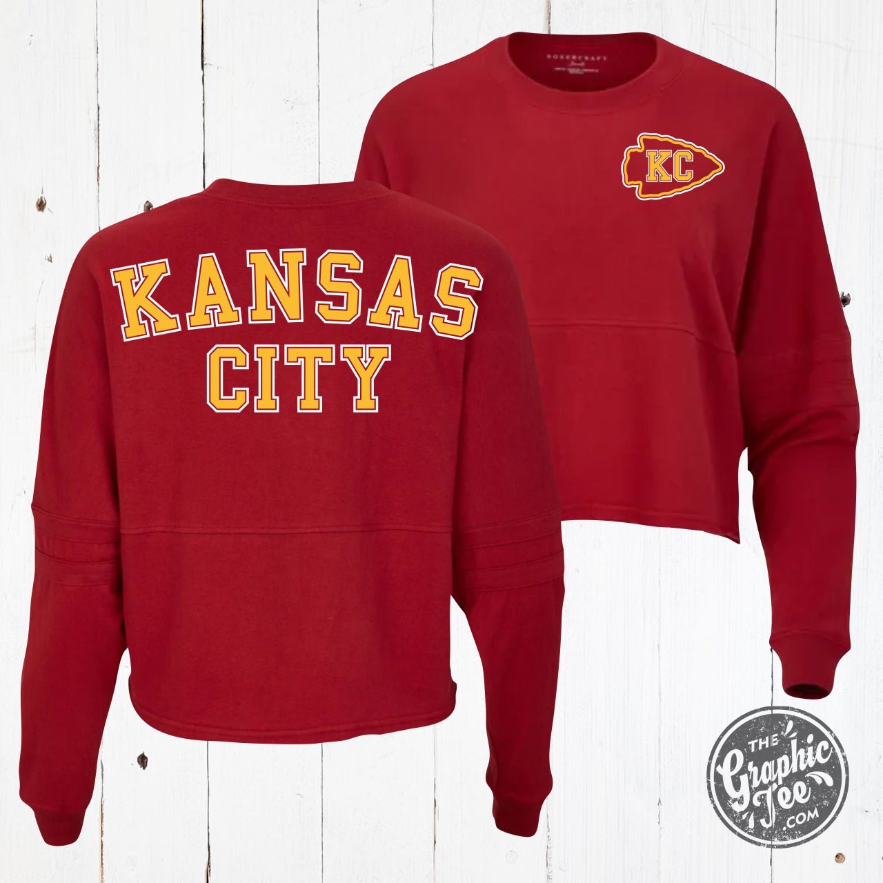 Kansas City Brick Red Ladies Cropped Jersey - The Graphic Tee