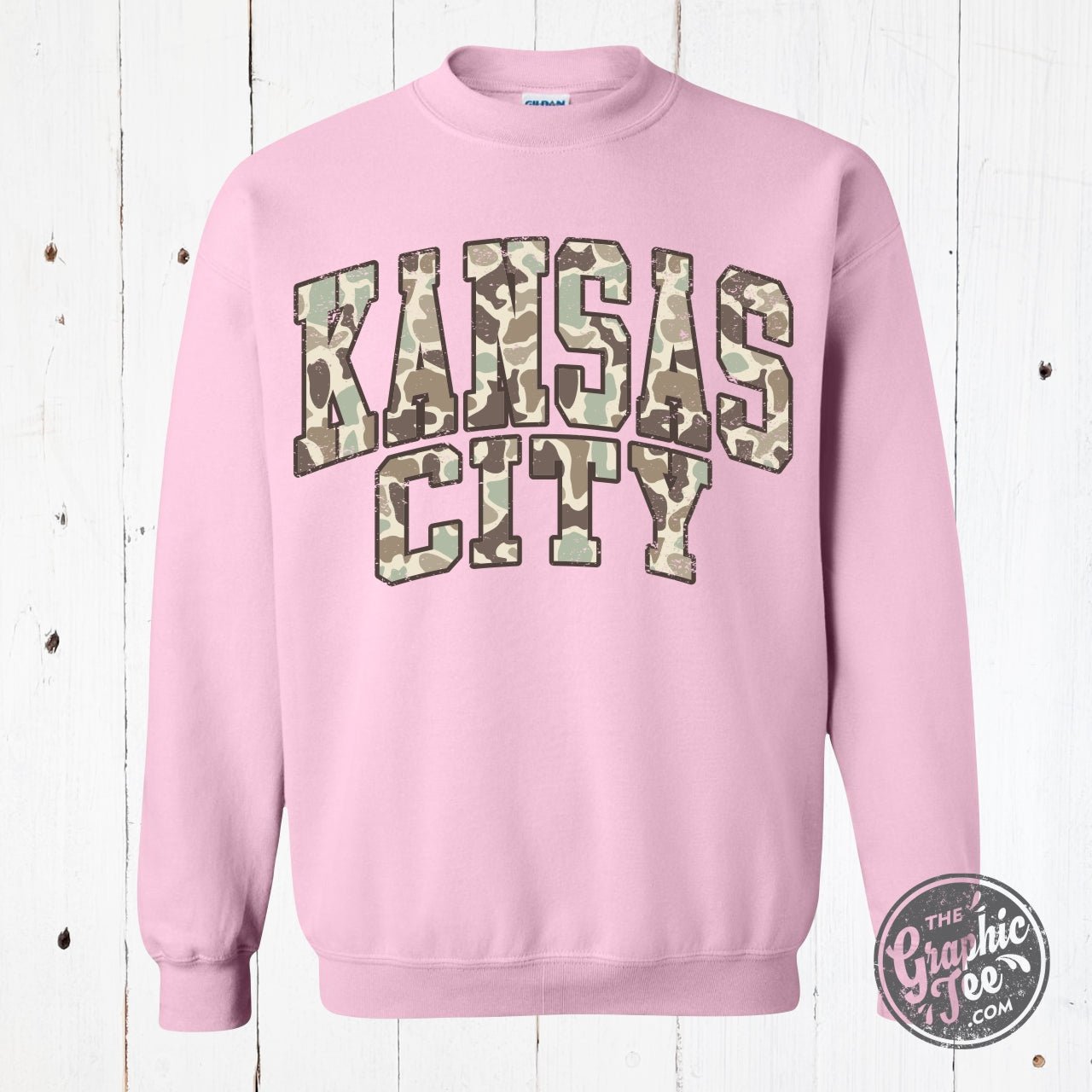 Kansas City Duck Camo Crewneck Sweatshirt - The Graphic Tee
