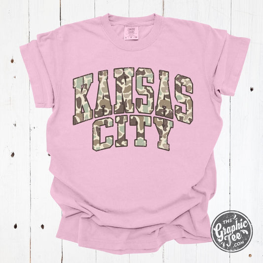 Kansas City Duck Camo Pigment Dyed Tee - The Graphic Tee