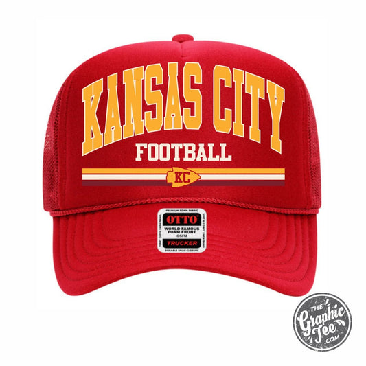 Kansas City Football Red Foam Trucker Cap - The Graphic Tee