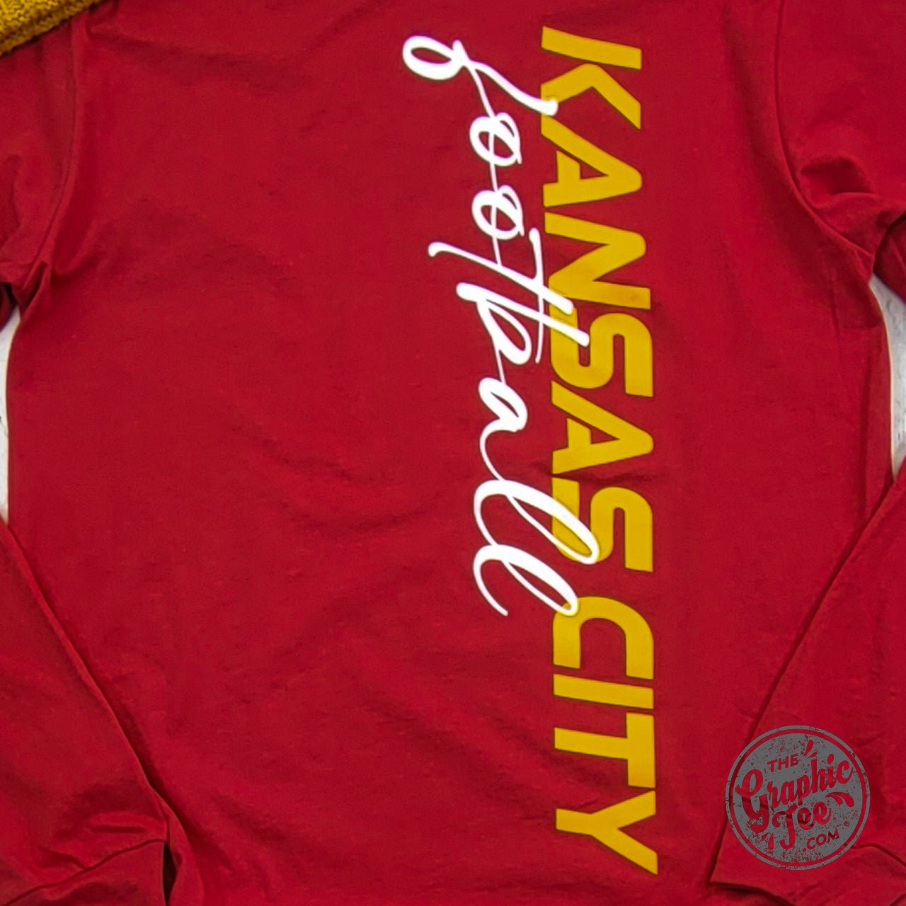 Kansas City Football Side Print Long Sleeve Tee - The Graphic Tee