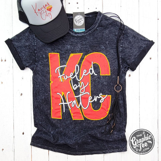 KC Fueled By Haters Mineral Wash Crew Neck Short Sleeve Tee - The Graphic Tee