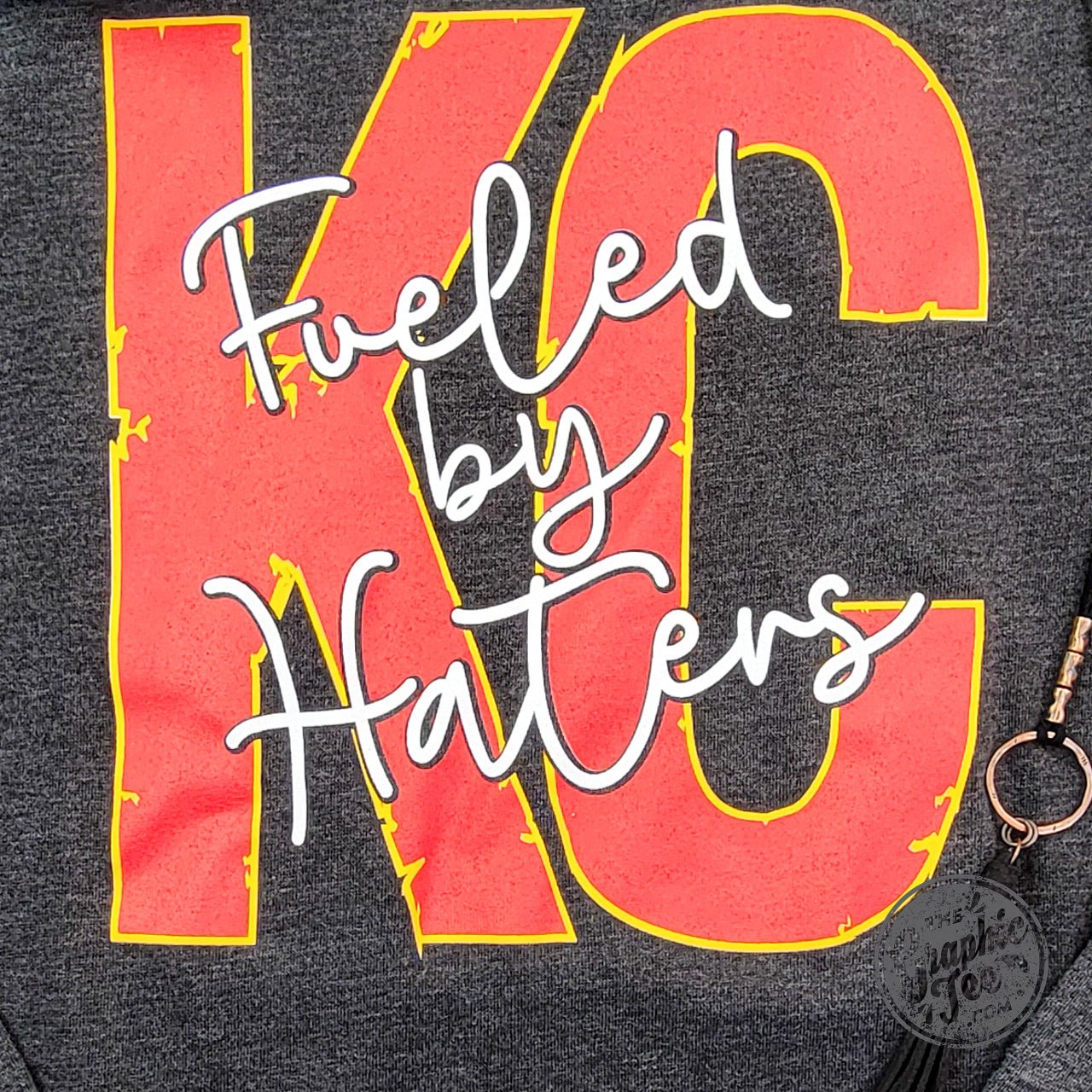 KC Fueled By Haters Mineral Washed Ladies Lace Up Sweatshirt - The Graphic Tee