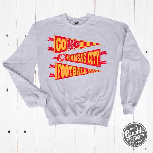 KC Pennants Adult Ash Crewneck Sweatshirt - The Graphic Tee