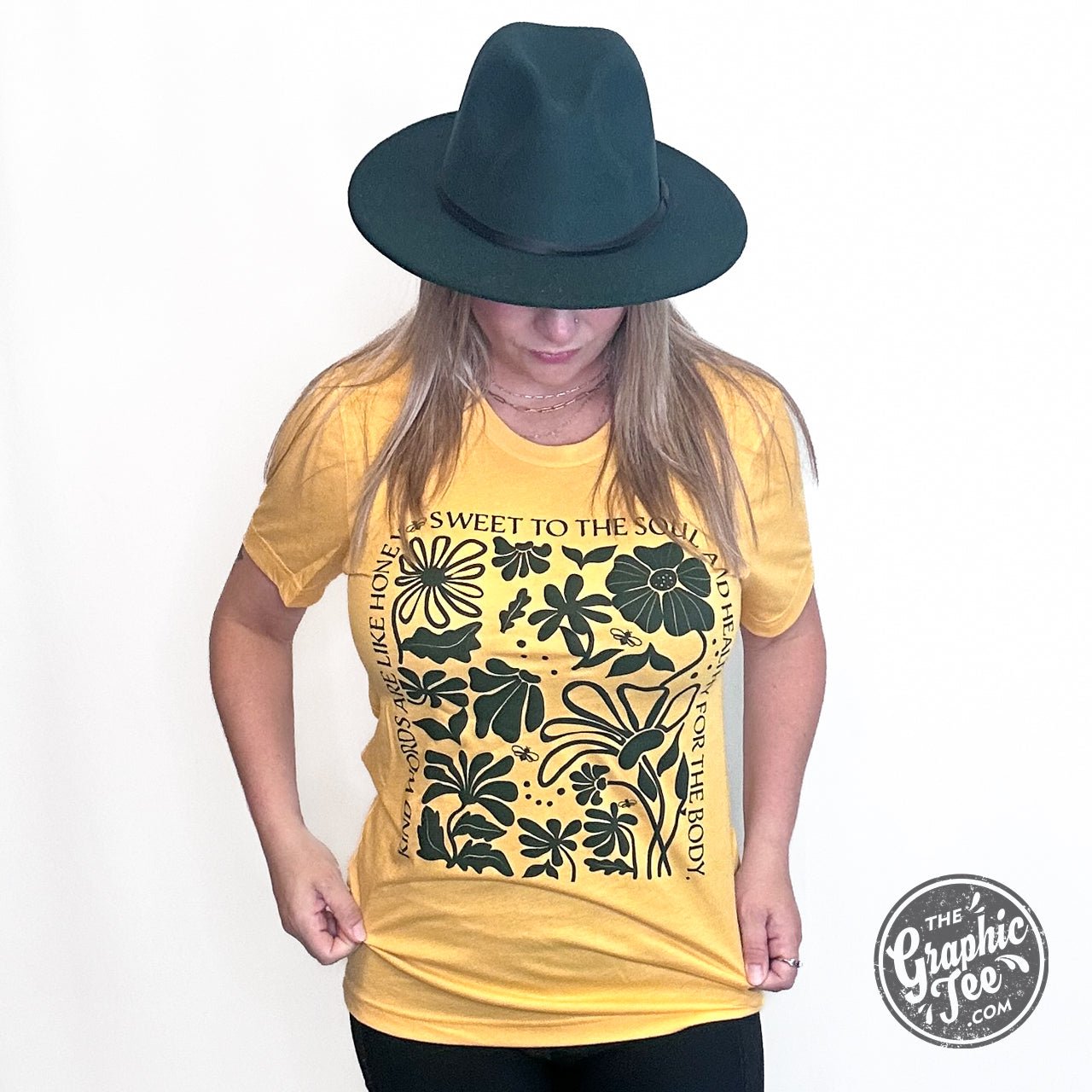 Kind Words Heather Golden Yellow Short Sleeve Tee - The Graphic Tee