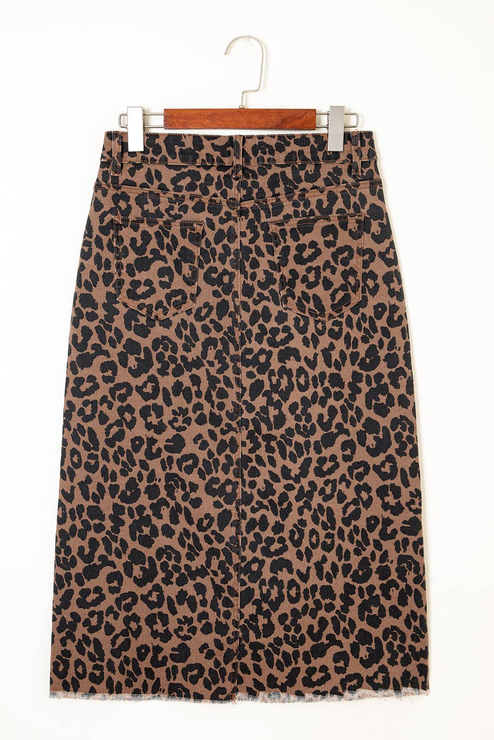 Leopard Denim Midi Skirt - The Graphic Tee