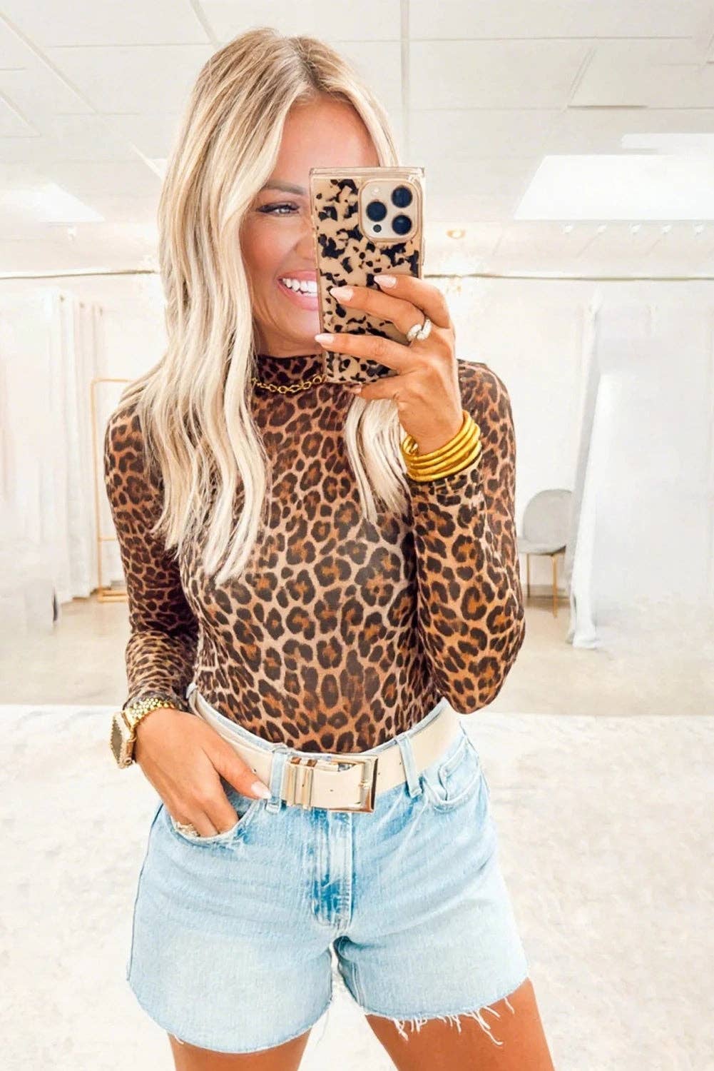 Leopard Mesh Layering Top - The Graphic Tee